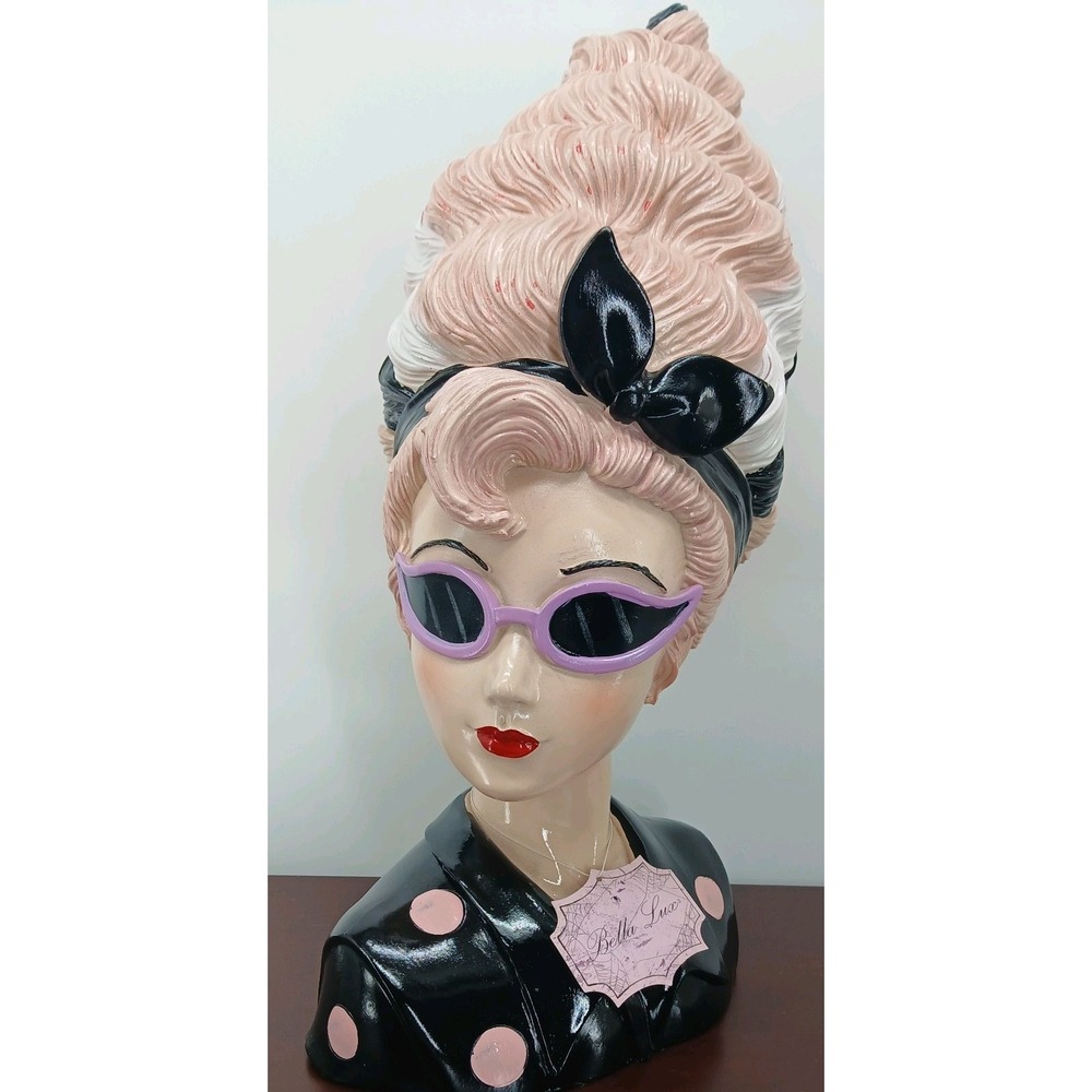 Bella Lux Retro Bride of Frankenstein Bust Gothic Halloween Decor - NEW